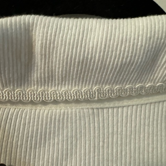 90’s Rib Knit Pearl Button Up Scallop Collar Cardigan 100% Cotton Girly Fun VTG - Picture 8 of 13